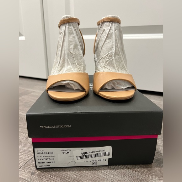 NEW Vince Camuto Arilene High Heel Sandal  9.5 Nude Beige - Picture 8 of 8